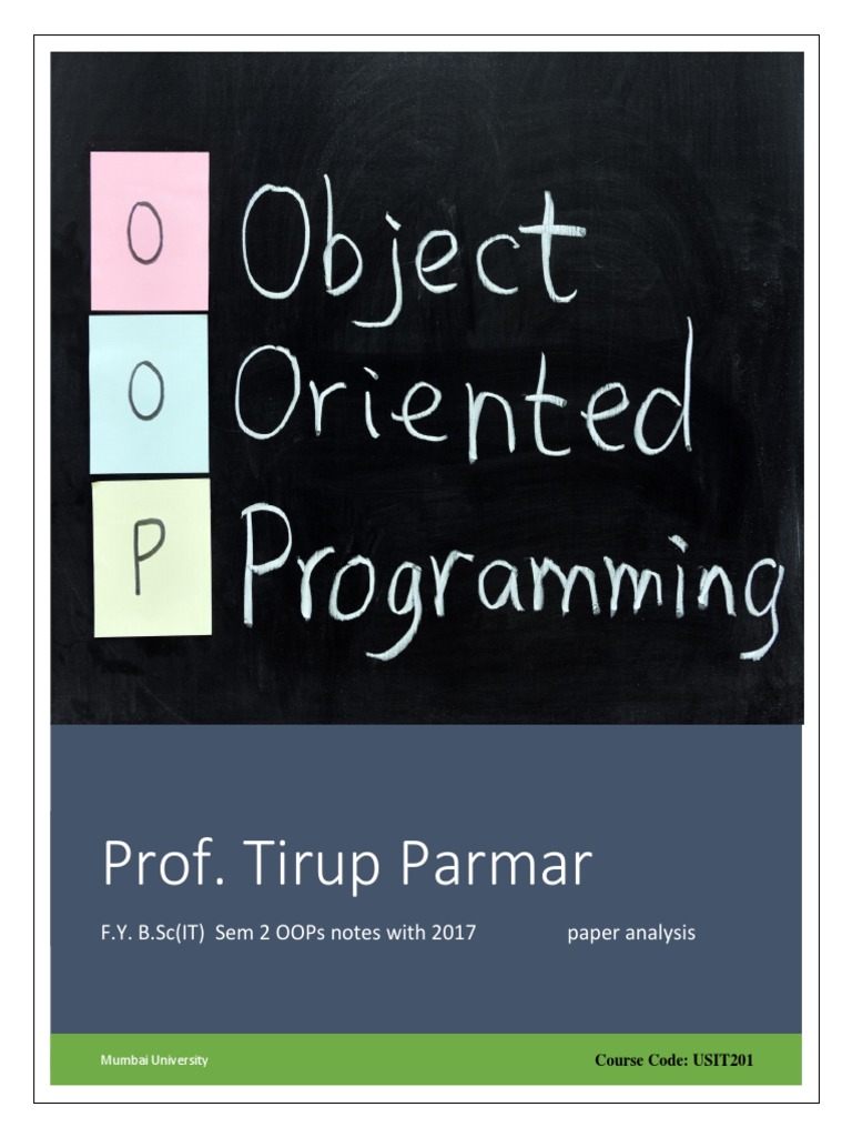 OOPs Unit 1 & 2 Notes PDF | PDF | Object Oriented Programming ...