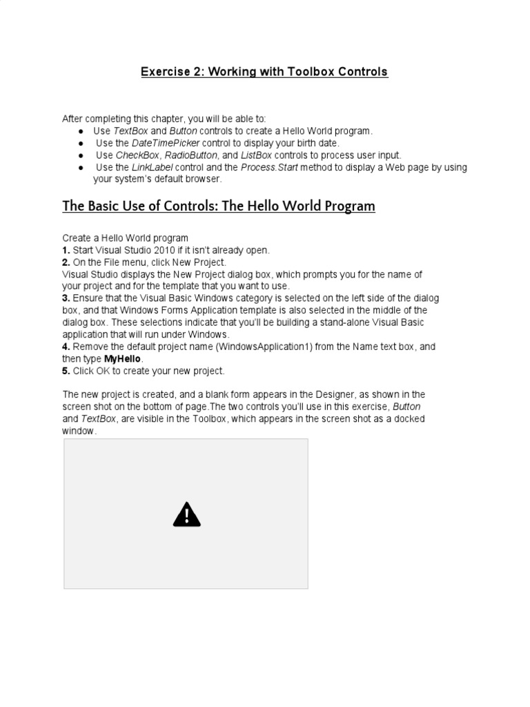 Using Toolbox Controls in Visual Studio | PDF | Microsoft Visual Studio ...