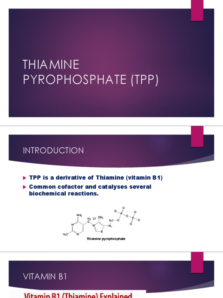 Thiamine Pyrophosphate: Functions & Deficiency | PDF | Science ...