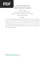 A Factorisation Algorithm in Adiabatic Q PDF