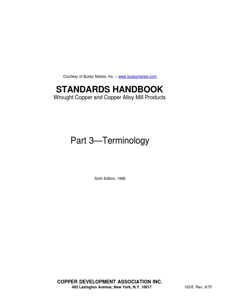 Standards Handbook Copper and Copper Alloy PDF Brass Alloy