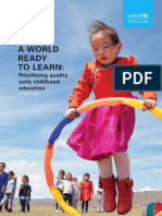 A World Ready To Learn:: Prioritizing Quality Early Childhood Education