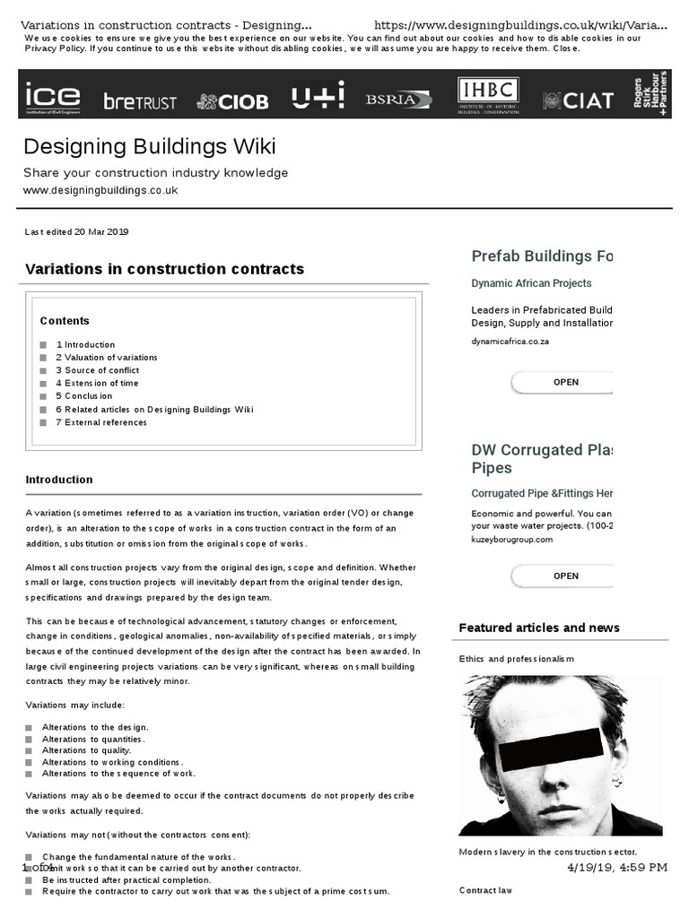 Designing Buildings Wiki: Variations in Construction Contracts | PDF ...
