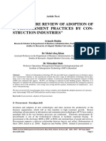 Literature: Review OF Adoption OF E Procurement Practices BY Con-Struction Industries