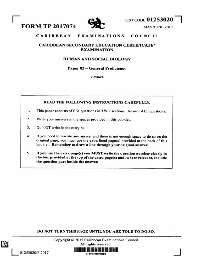 Csec Hsb June 2016 P2 Pdf Medical Specialties Clinical Medicine