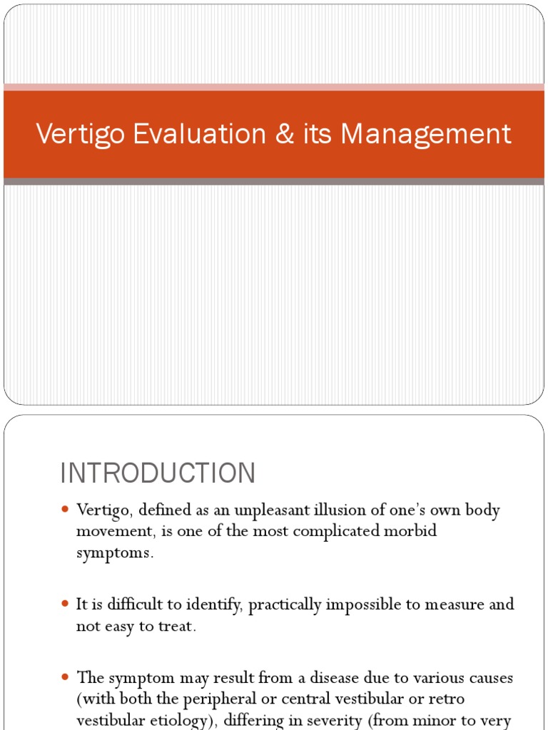 Vertigo Diagnosis and Management Guide | PDF | Vertigo | Vestibular System