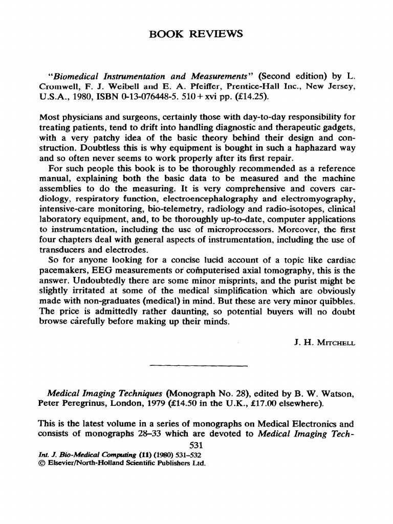 Biomedical Instrumentation and Measurements | PDF