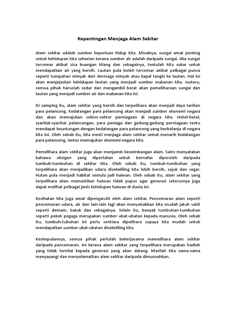 Cara Menyayangi Alam Sekitar  PDF