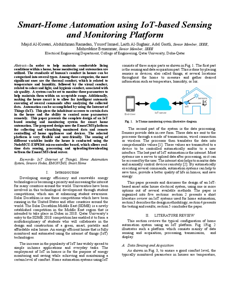 IoT-Based Smart Home Automation System | PDF | Internet Of Things ...