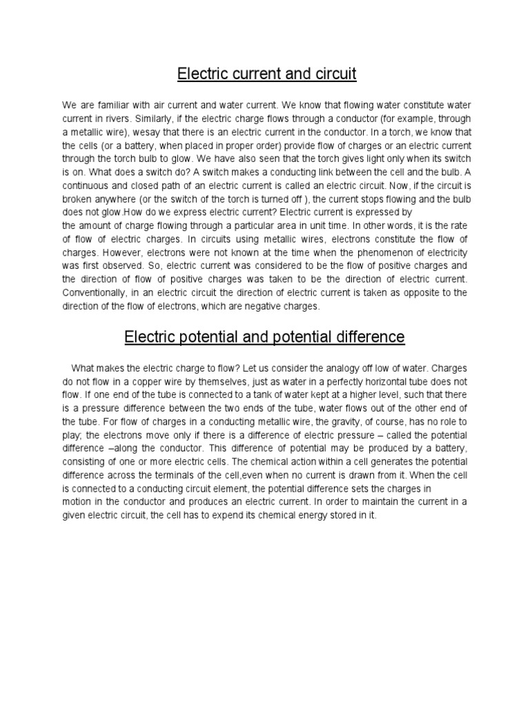 Understanding Electric Current and Circuits | PDF | Electric Current ...