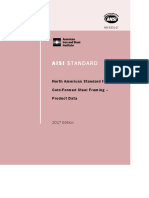 Aisi Standard: North American Standard For Cold-Formed Steel Framing - Product Data