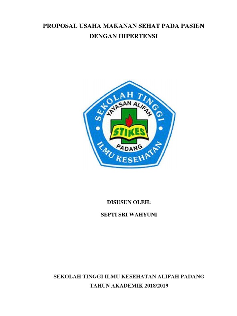 Proposal Usaha Makanan Sehat Pada Pasien Dengan Hipertensi