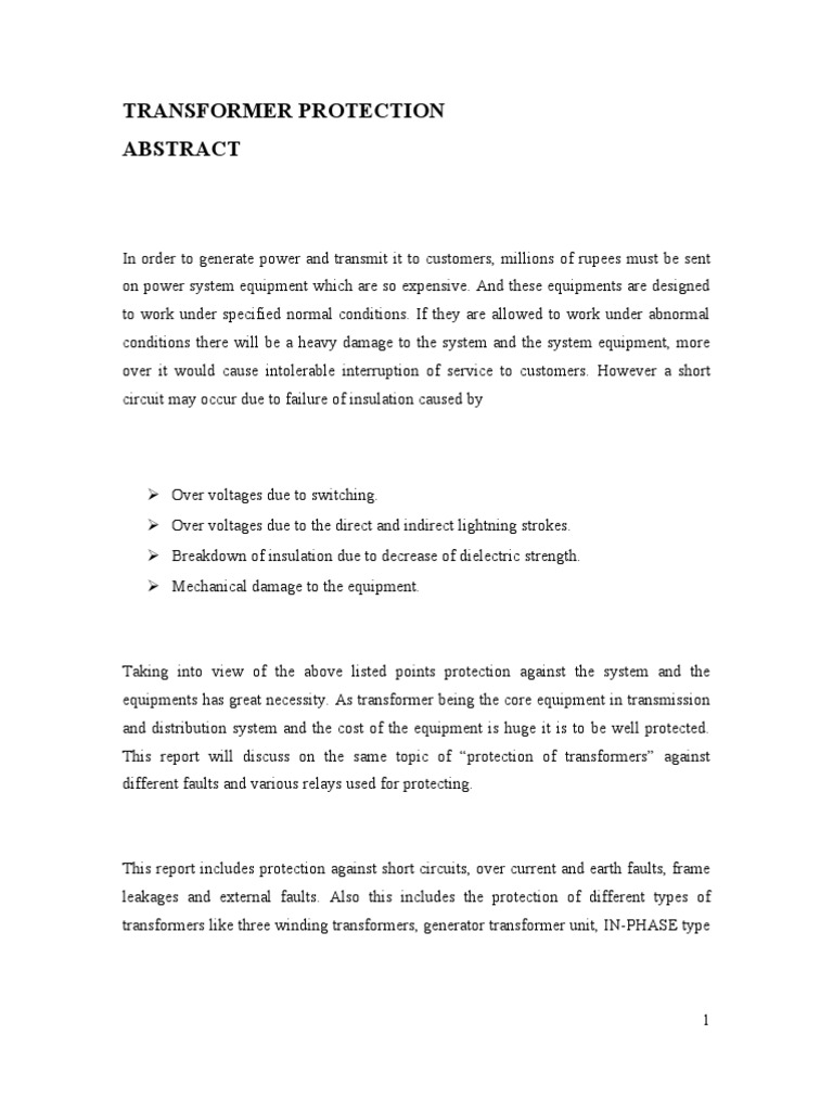 Transformer Protection | PDF