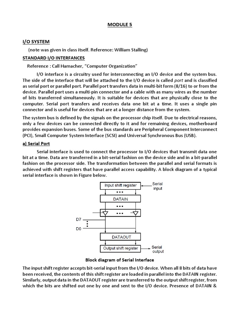 I/O System and Interfaces Guide | PDF | Random Access Memory | Computer ...