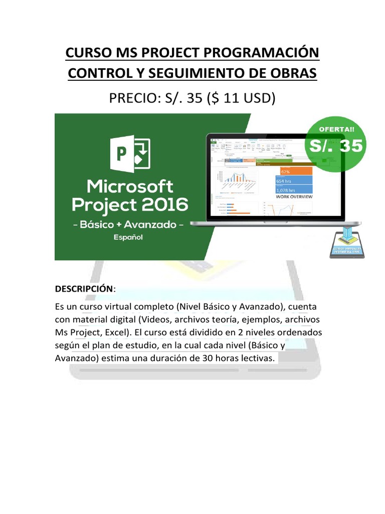 Curso Completo de MS Project 2016 | PDF | Gestión de proyectos | Microsoft