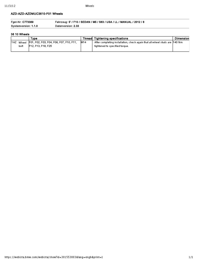 Wheels Torque F10 Pdf Vehicle Technology Bmw