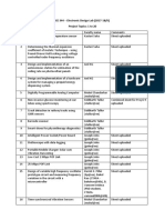 EE 344 - Electronic Design Lab (2017-18/II) Project Topics: 1 To 20