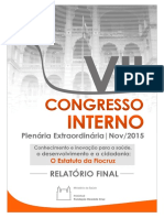 VII Congresso Interno - Relatório Final - Carta Política, Estatuto, Moções e Pendências