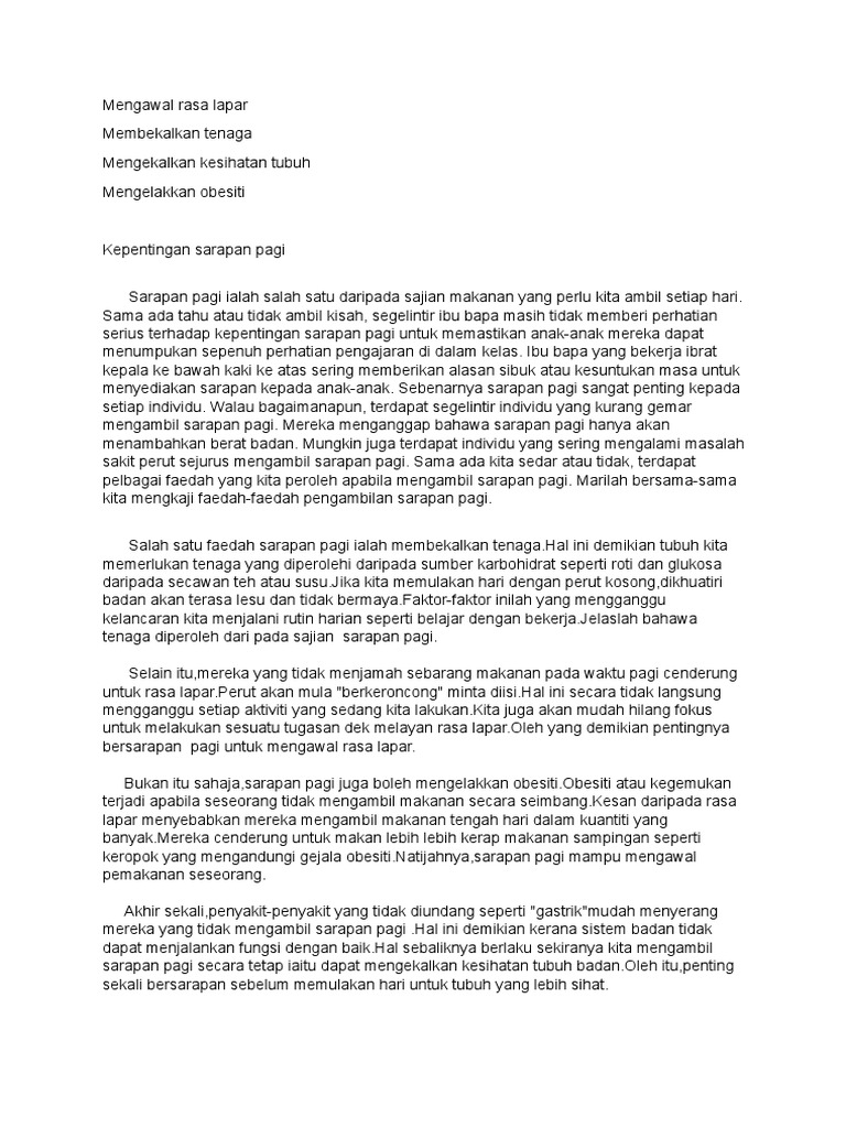 Kepentingan Sarapan Pagi PDF