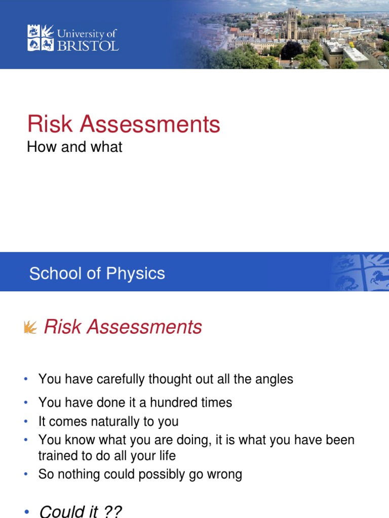 Risk Assessments: School of Physics | PDF | Risk Assessment | Risk