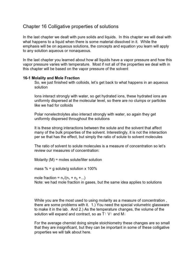 Chapter 16 PDF | PDF | Solution | Osmosis