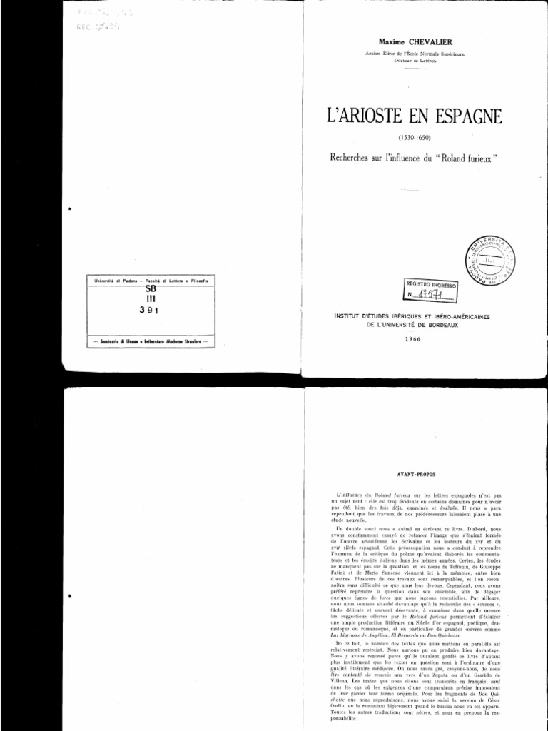 L'Arioste en Espagne | PDF