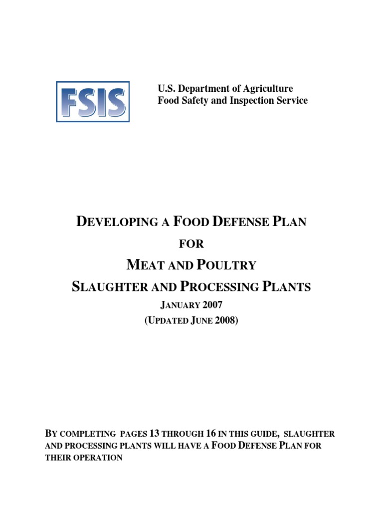 Food Defense Plan PDF Food Safety Hazard Analysis And Critical