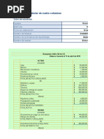 Hoja Tabular de Cuatro Columnas | PDF | Contabilidad | Hoja de balance