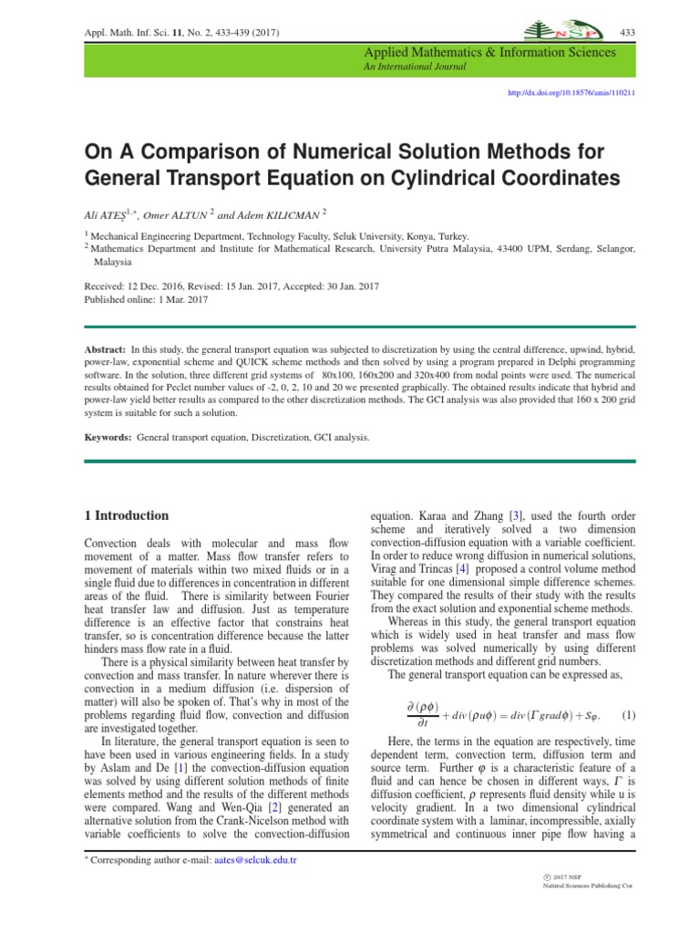 Comparison of Numerical Solution Methods PDF | PDF | Fluid Dynamics ...