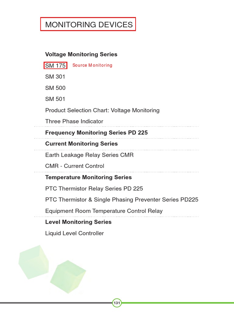 Voltage Monitoring Devices Overview | PDF | Relay | Alternating Current
