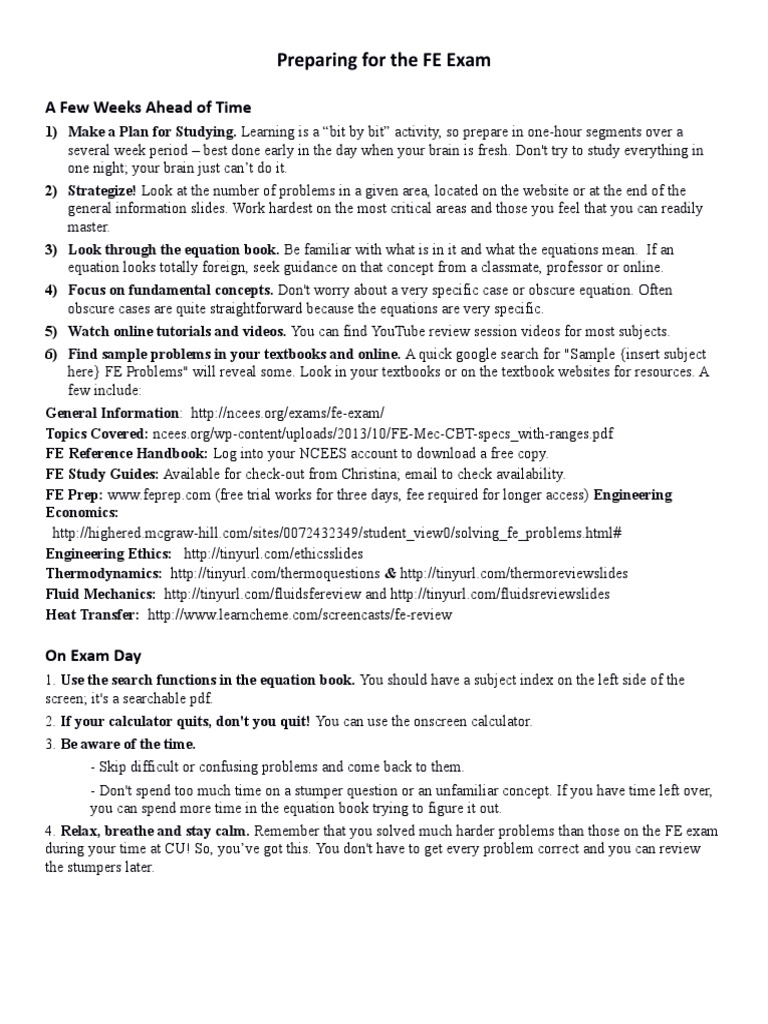 Preparing For The Fe Exam v4 Final | PDF | Communication | Internet