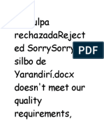 Disculpa Rechazadareject Ed Sorrysorry El Silbo de Yarandirí - Docx Doesn'T Meet Our Quality Requirements