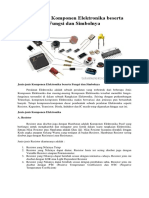 Jenis Komponen Elektronika dan Fungsinya