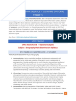 UPSC Geography Syllabus - IAS Mains Optional Subjects PDF