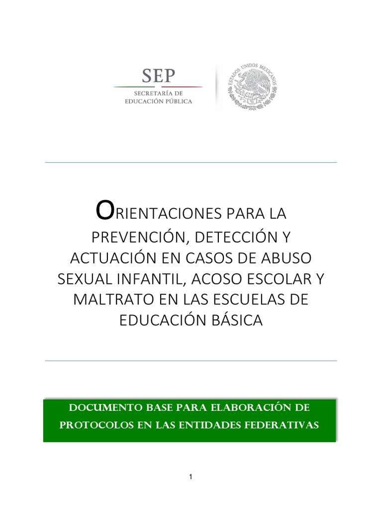 Orientaciones para La Prevención y Detección y Actuación en Casos PDF ...