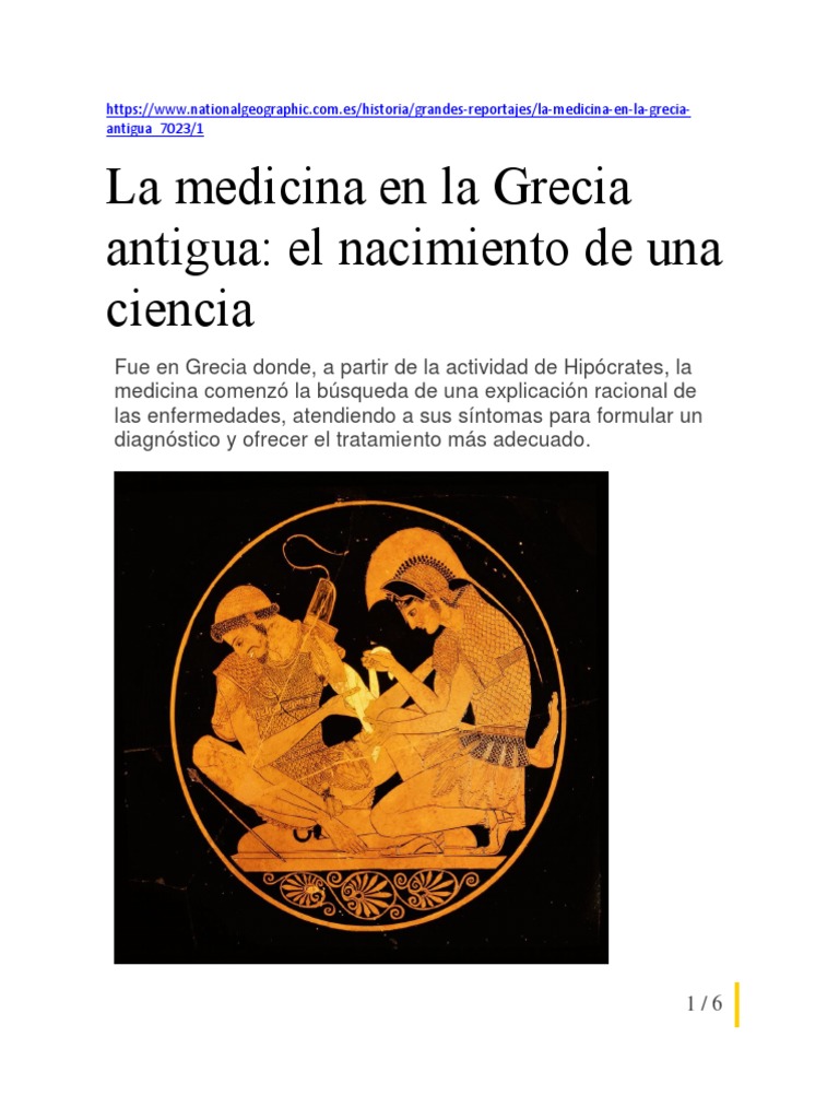 Medicina en la Grecia Antigua: Orígenes | PDF | Alejandria | Empirismo