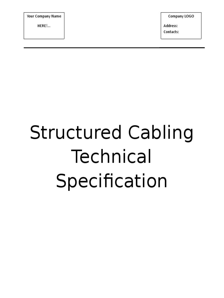 Structured Cabling Technical Specification | PDF | Technology & Engineering