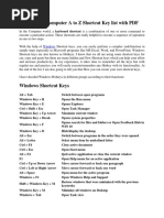 Asus Vivobook Keyboard Shortcuts Guide | PDF | Text | Keyboard Shortcut