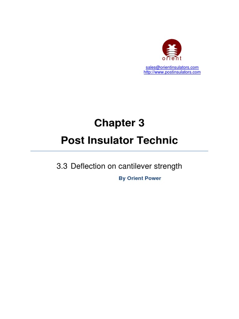 Orient Deflection On Cantilever Strength PDF Bending Insulator