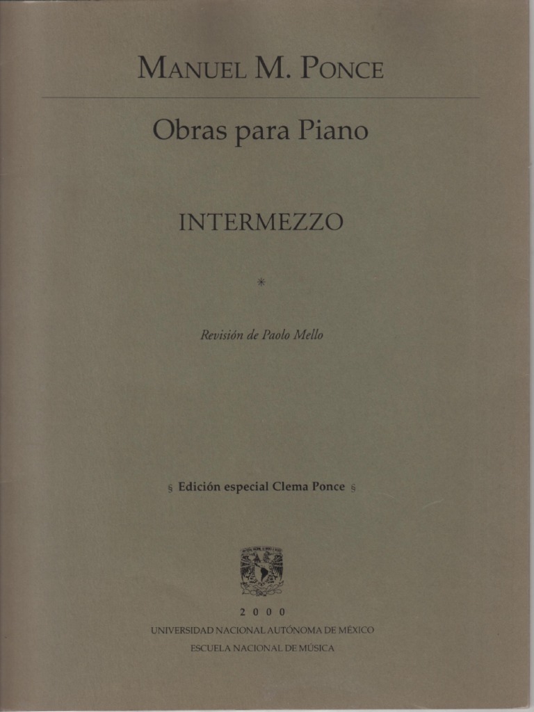 Manuel María Ponce Intermezzo No.3 PDF Composiciones Musicales Música clásica