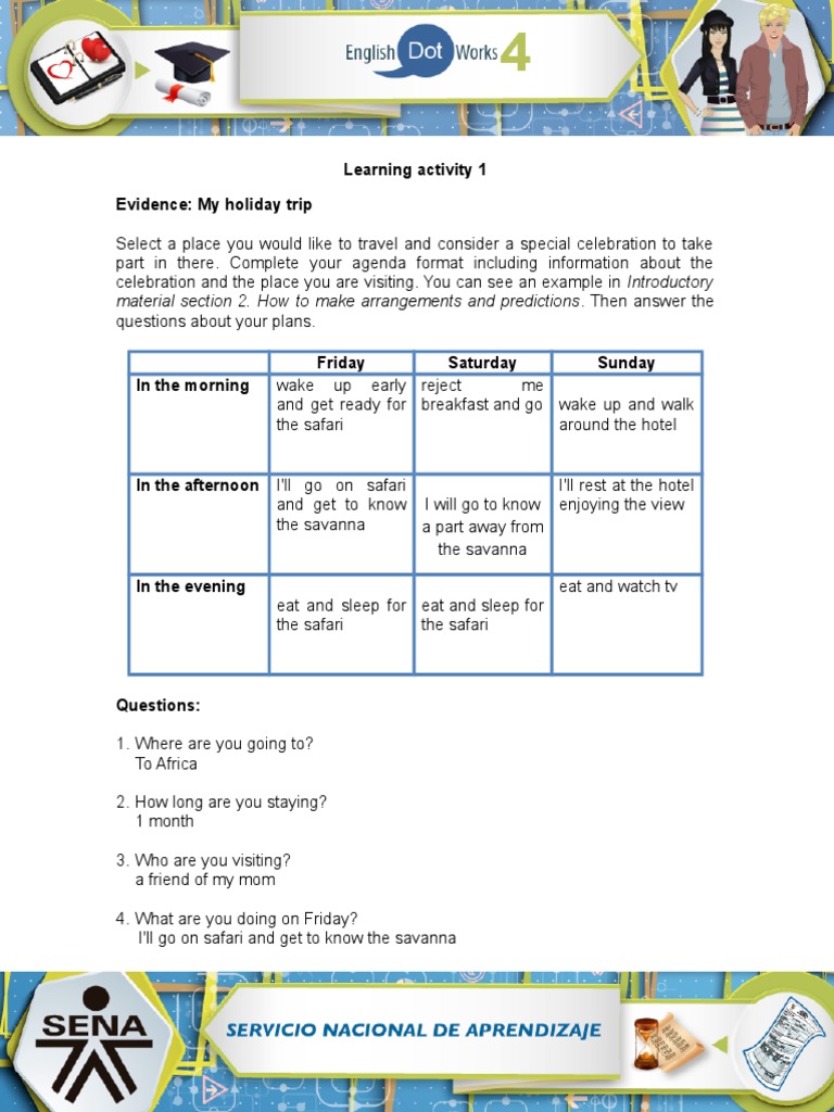 My Safari Trip Agenda and Plans | PDF | Self-Improvement