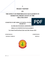 A Project Report ON The Effect of Performance Management in Imoroving Productivity in The Organisation