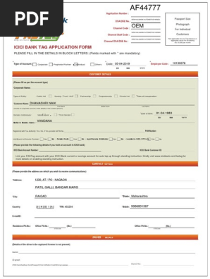 Dhanashri Naik Form Pdf Identity Document Banks