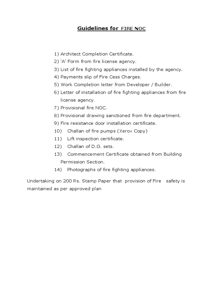 Fire NOC Guidelines and Requirements | PDF | Fires | Firefighting