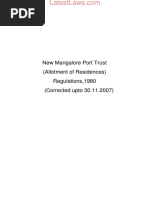 New Mangalore Port Trust (Allotment of Residences) Regulations, 1980