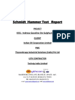 Schmidt Hammer Test Report: IOCL-Indmax Gasoline De-Sulphurisation Client