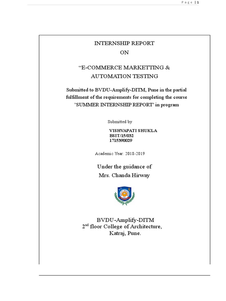 E-Commerce Internship Report | PDF | Search Engine Optimization | Websites