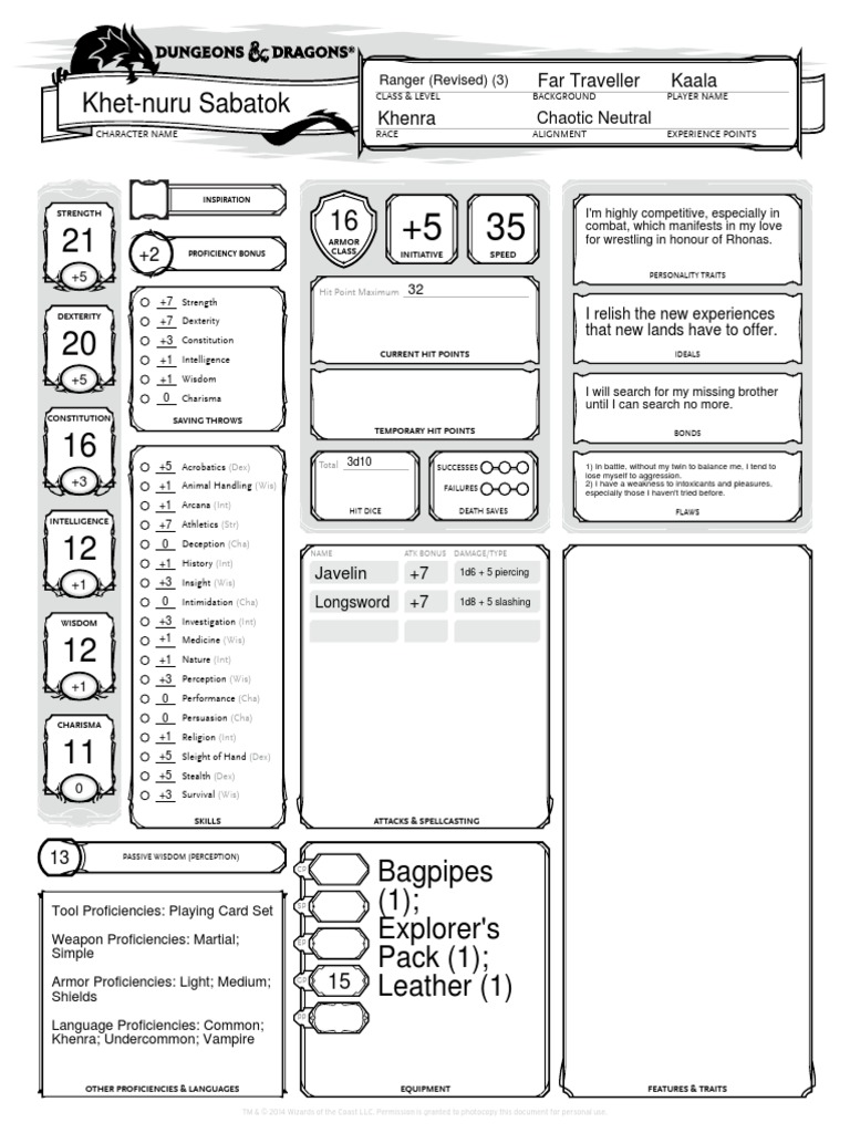 Level 3 DND PDF Role Playing Games