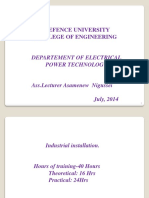 Defence University College of Engineering: Departement of Electrical Power Technology