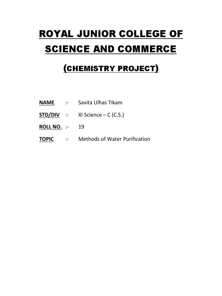 Methods of Water Purification PDF Water Purification Sewage Treatment